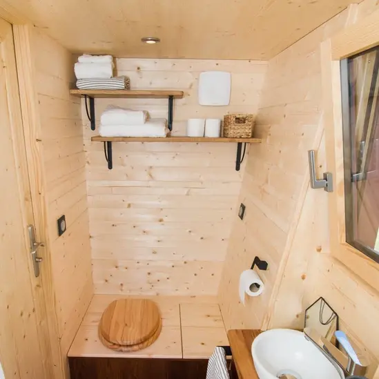 0591 Beautiful tiny house with contemporary architecture and skylight room smallhometours.com 5