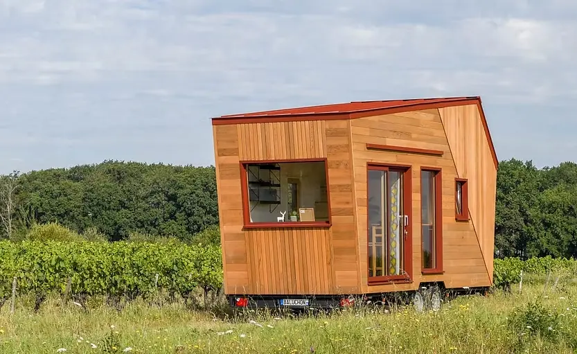 0591 Beautiful tiny house with contemporary architecture and skylight room smallhometours.com 9