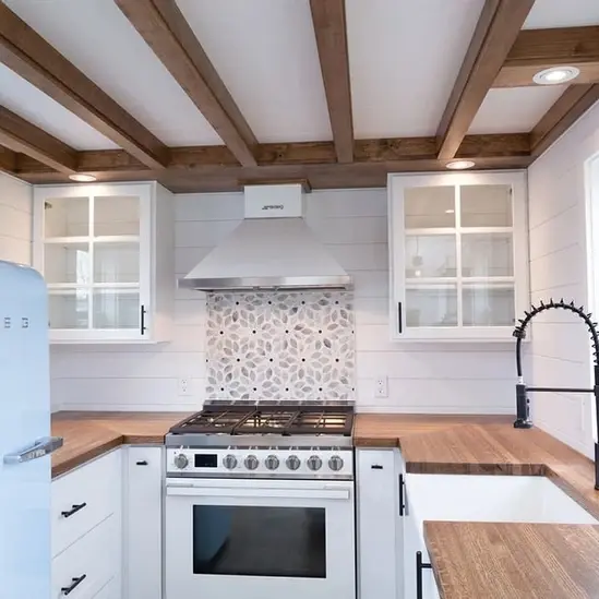 0593 Beautiful tiny house with removable pergola deck smallhometours.com 7