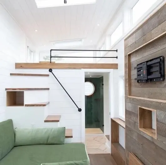 0593 Beautiful tiny house with removable pergola deck smallhometours.com 8