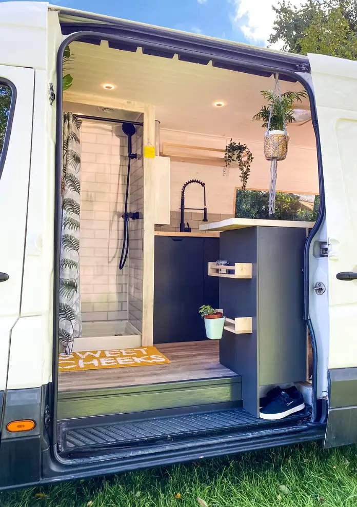 0596 Stunning 2020 luxury fully off grid motorhome conversion on a 2007 Mercedes sprinter smallhometours.com 1