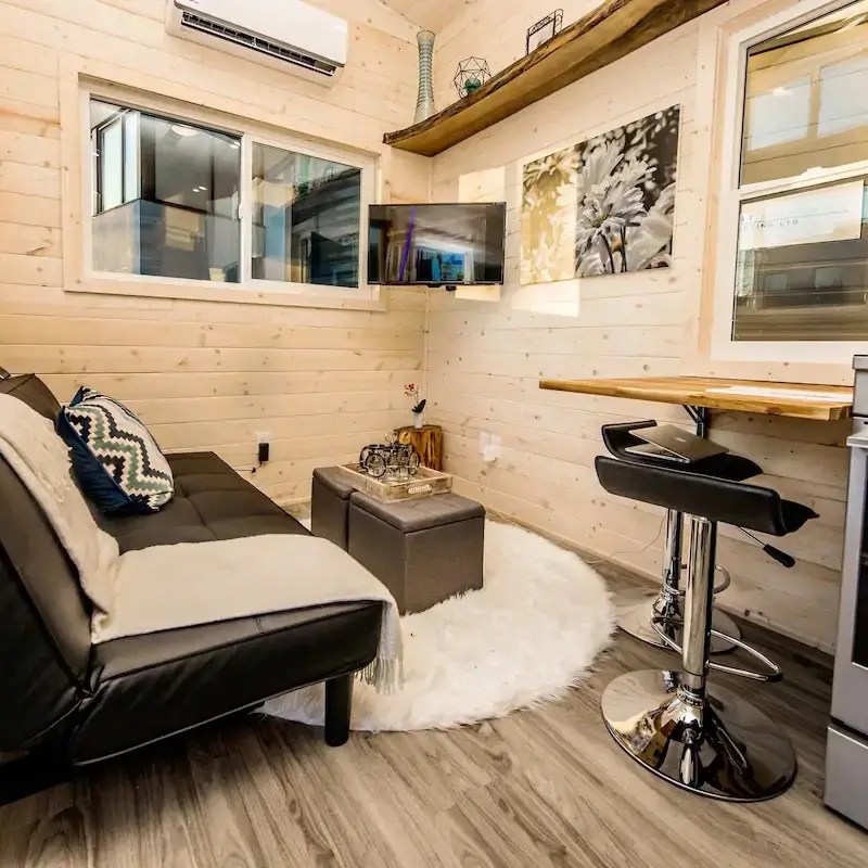 0613 Beautiful tiny house with a modern interior and a unique floor plan smallhometours.com 3