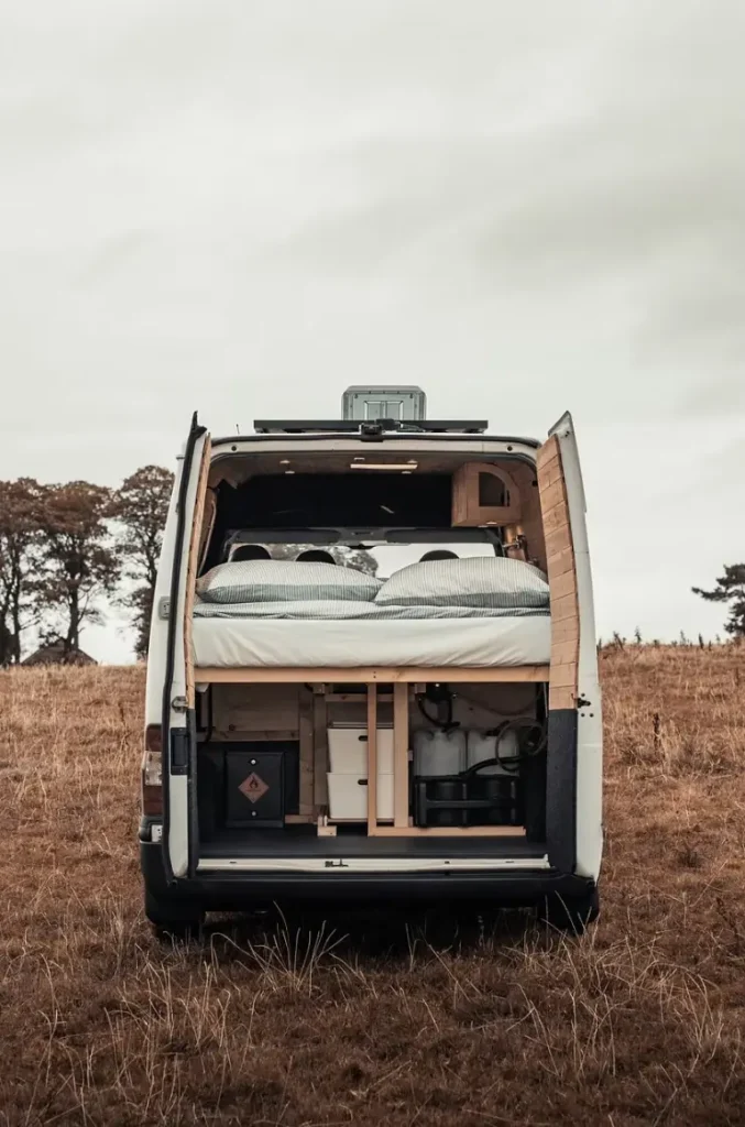 0614 Scandi style ford LWB transit no tiny caravan sinks here smallhometours.com 2
