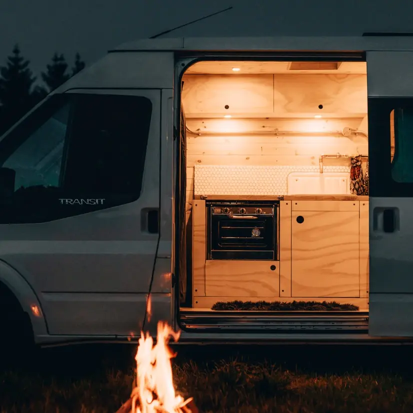 0614 Scandi style ford LWB transit no tiny caravan sinks here smallhometours.com 6