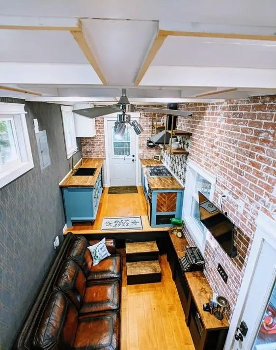 0619 Beautiful 331 sq ft tiny house on a trailer smallhometours.com 4