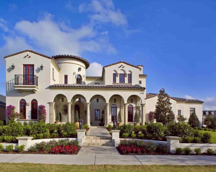 Majestic Mexican Hacienda Spanish-Style Mediterranean Villa with Iconic Arched Entryway