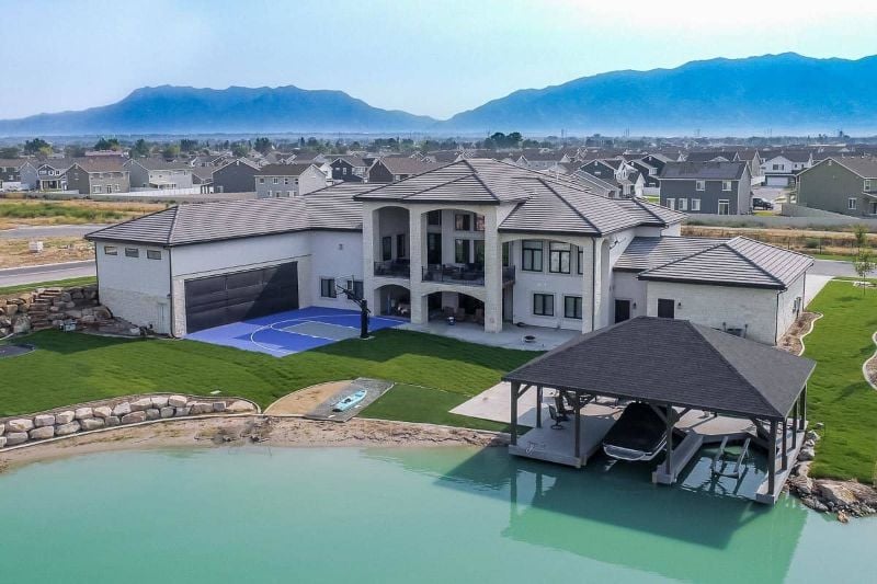 Single-Story 6-Bedroom Luxury Mexican Hacienda Spanish Home with IndoorOutdoor Sports