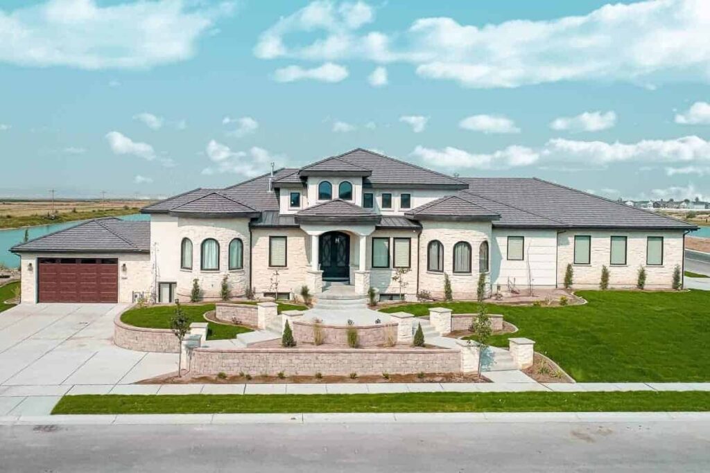 Single-Story 6-Bedroom Luxury Mexican Hacienda Spanish Home with IndoorOutdoor Sports
