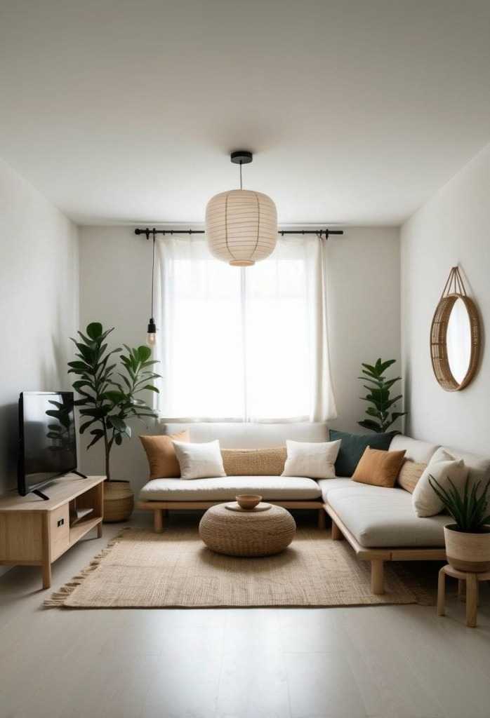 Small Japandi Living Room Decor Ideas for Apartments and Tiny Spaces