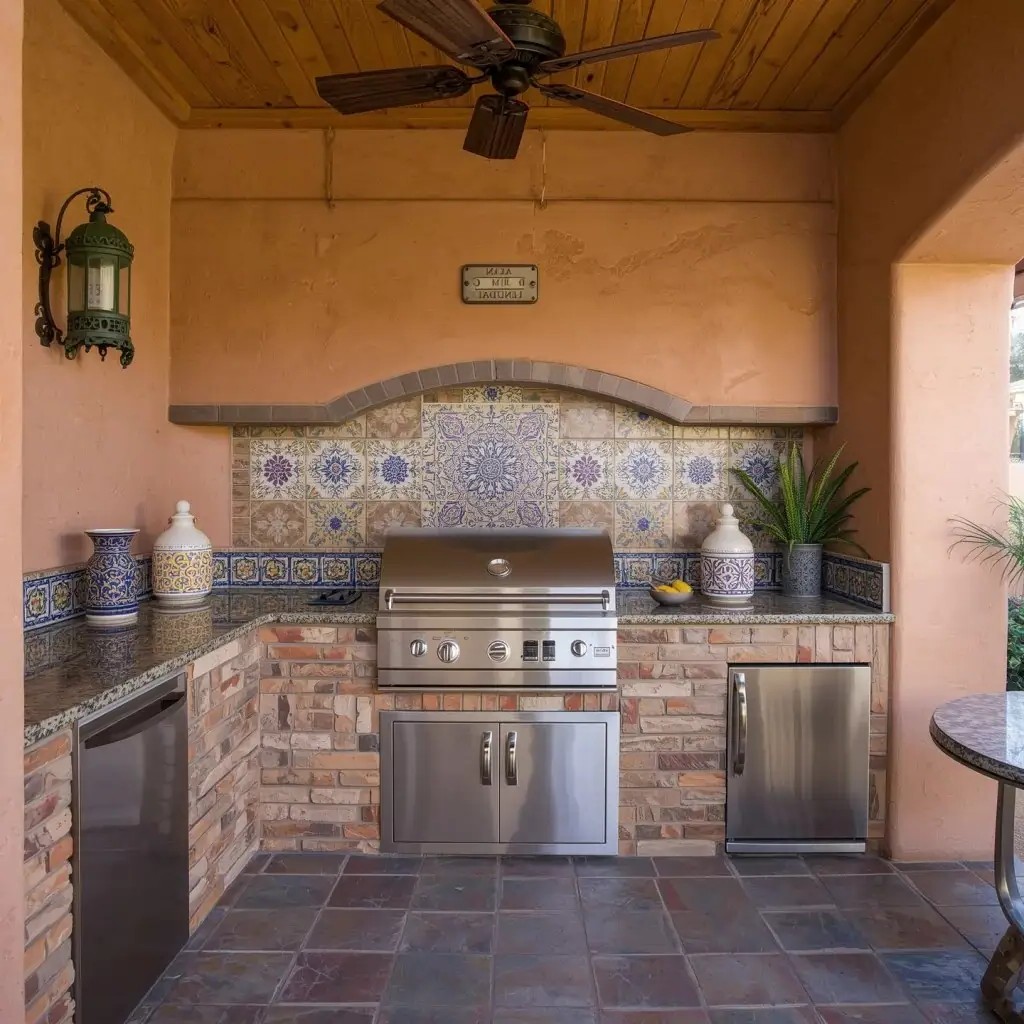18 Warm Mexican Outdoor Kitchen Decor Ideas with Colorful Spaces Full of Heart and Tradition smallhometours.com 2