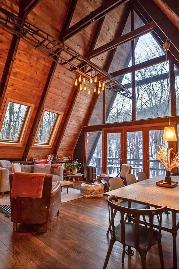 19 Cozy Rustic Winter Cabin Living Room Ideas That Feel Warm Calm and Timeless smallhometours.com 2