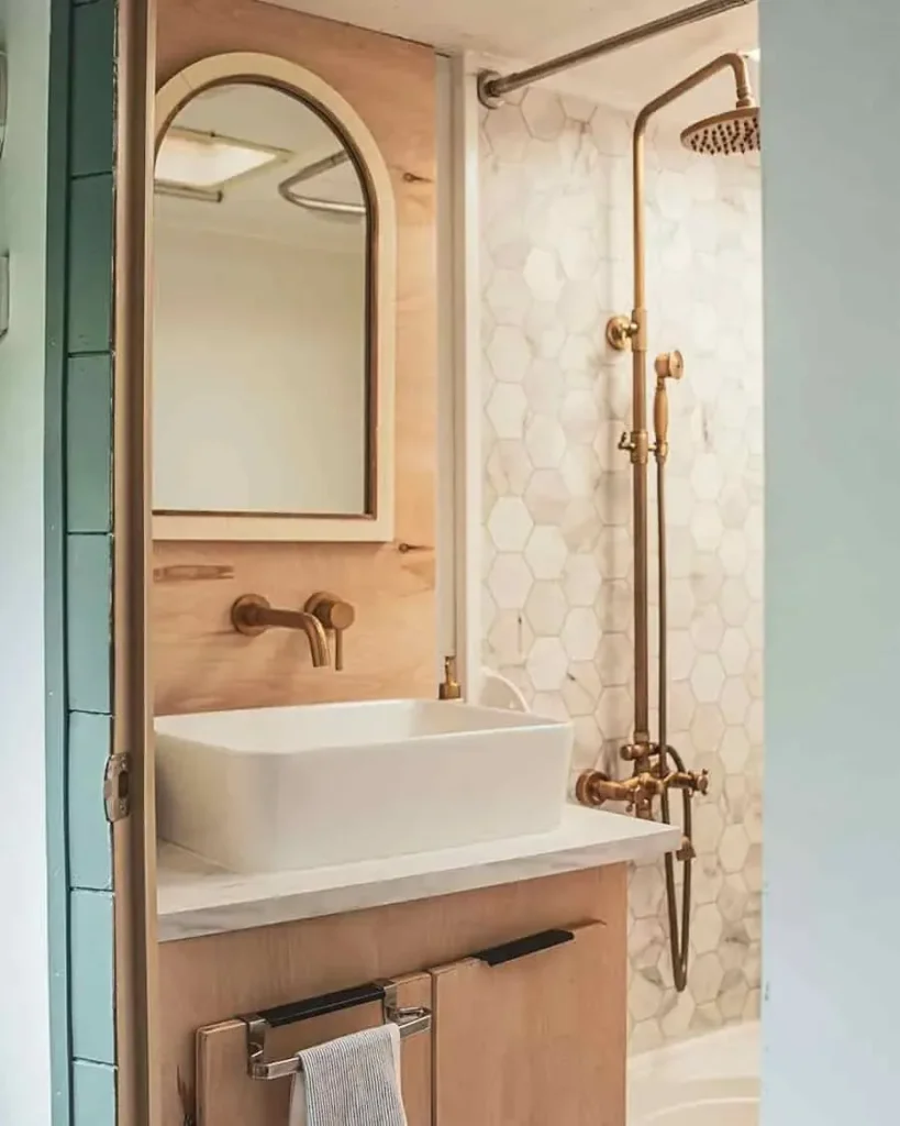 21 Beautiful Small Camper Bathroom Remodel Ideas to Inspire Your Space smallhometours.com 12
