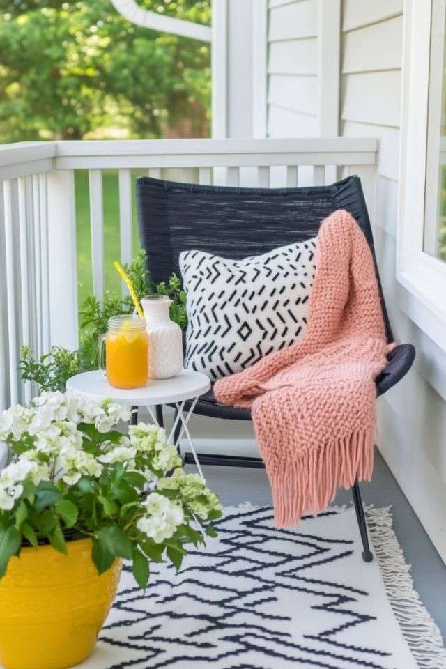 24 Charming Small Front Porch Decorating Ideas on a Budget That Feel Warm Cozy and Loved smallhometours.com 16 1 rotated