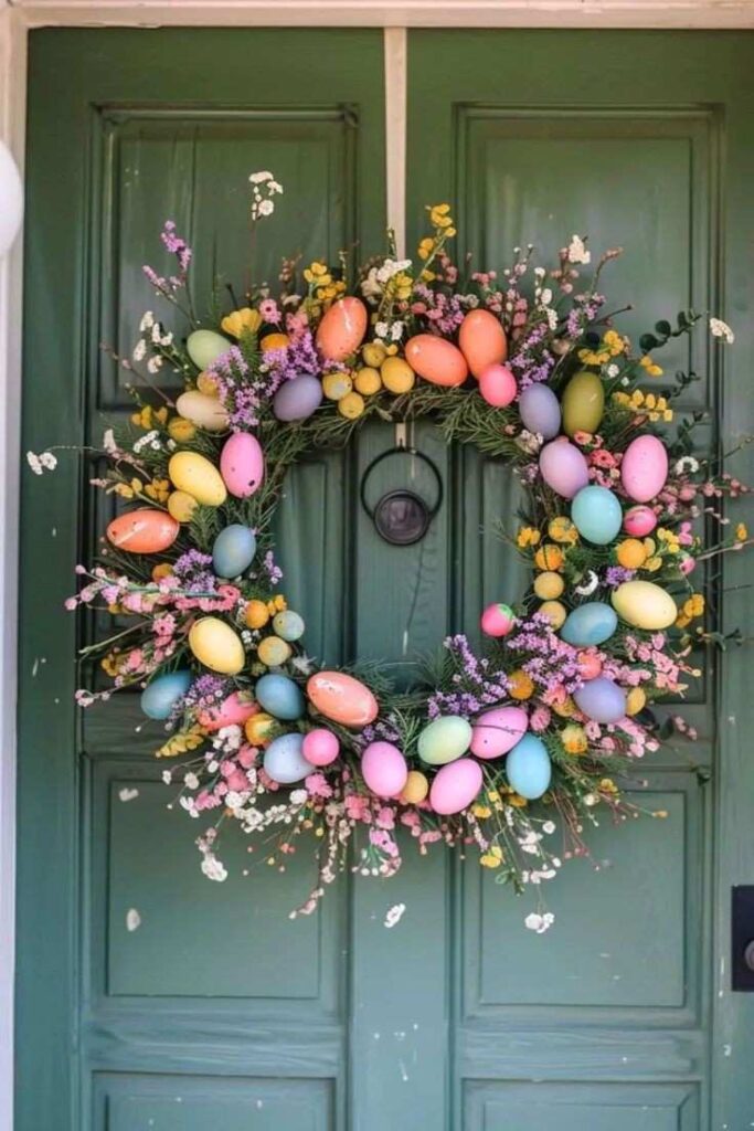 30 Creative DIY Easter Wreath Ideas For Your Front Door to Brighten Your Home This Spring smallhometours.com 1