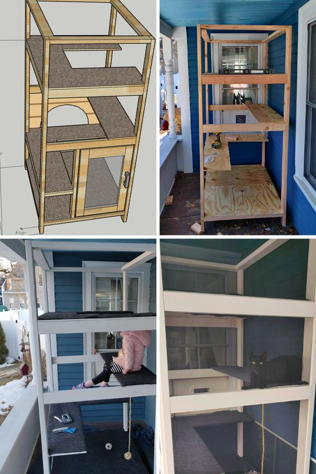 Catio (Cat Patio) Ideas for the outdoors, patio, porch, and balcony.