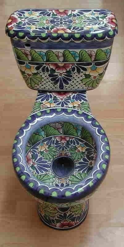 20 Intricate Mexican Toilet Designs Featuring Hand Painted Seats and Talavera Ceramic You Need to See smallhometours.com 10