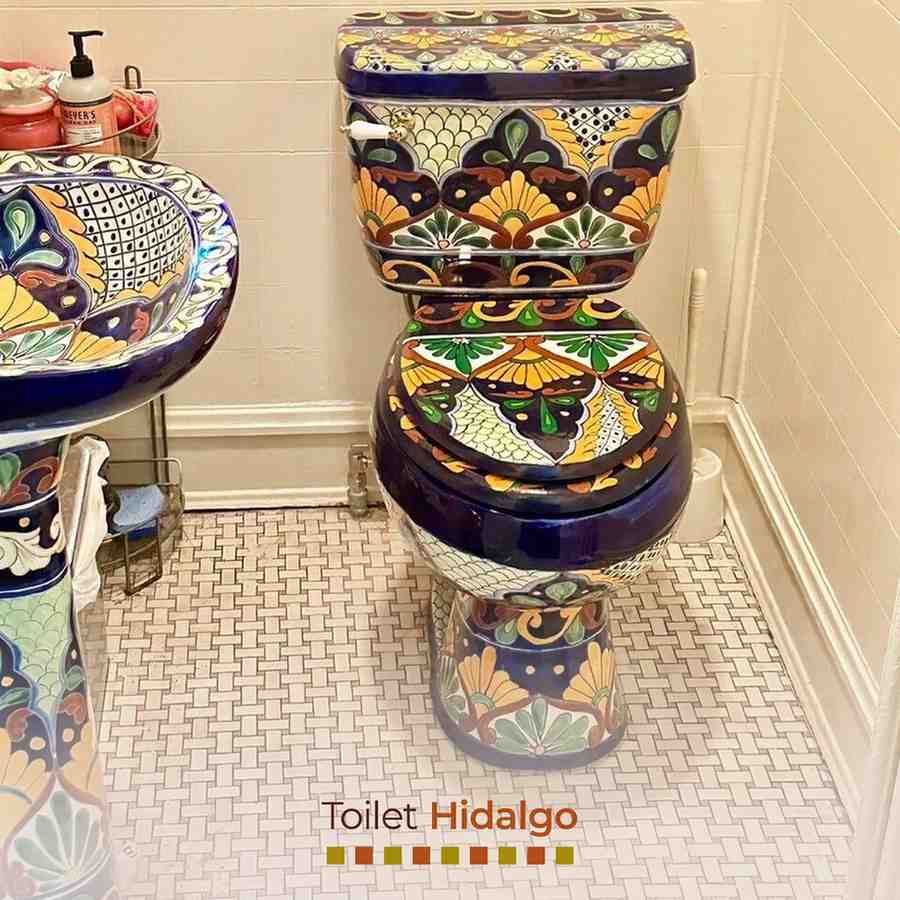 20 Intricate Mexican Toilet Designs Featuring Hand Painted Seats and Talavera Ceramic You Need to See smallhometours.com 2
