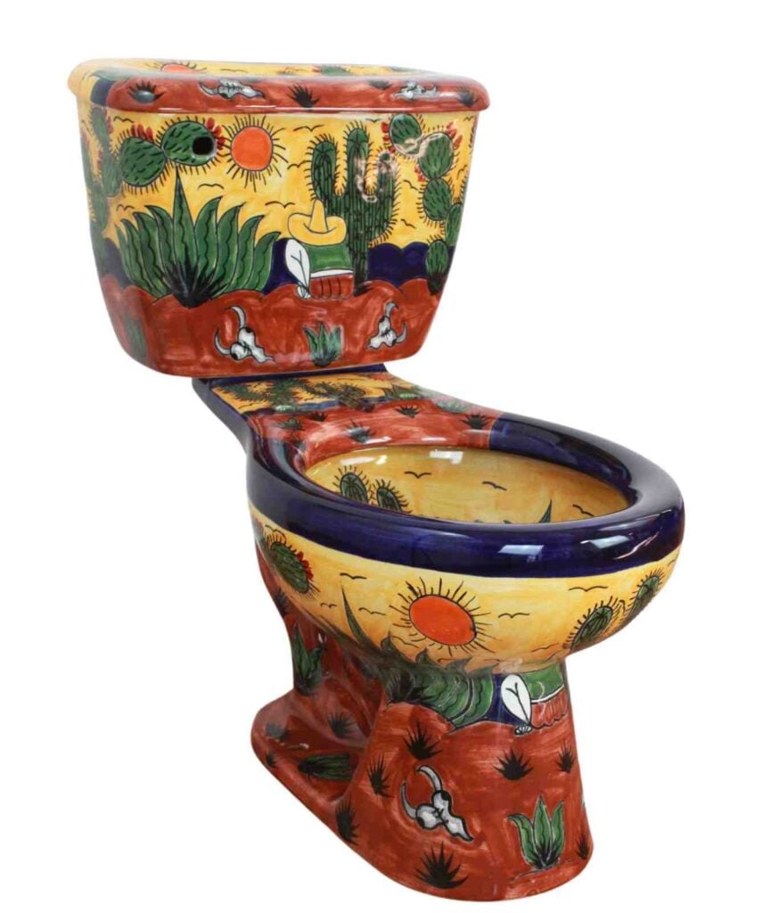 20 Intricate Mexican Toilet Designs Featuring Hand Painted Seats and Talavera Ceramic You Need to See smallhometours.com 3