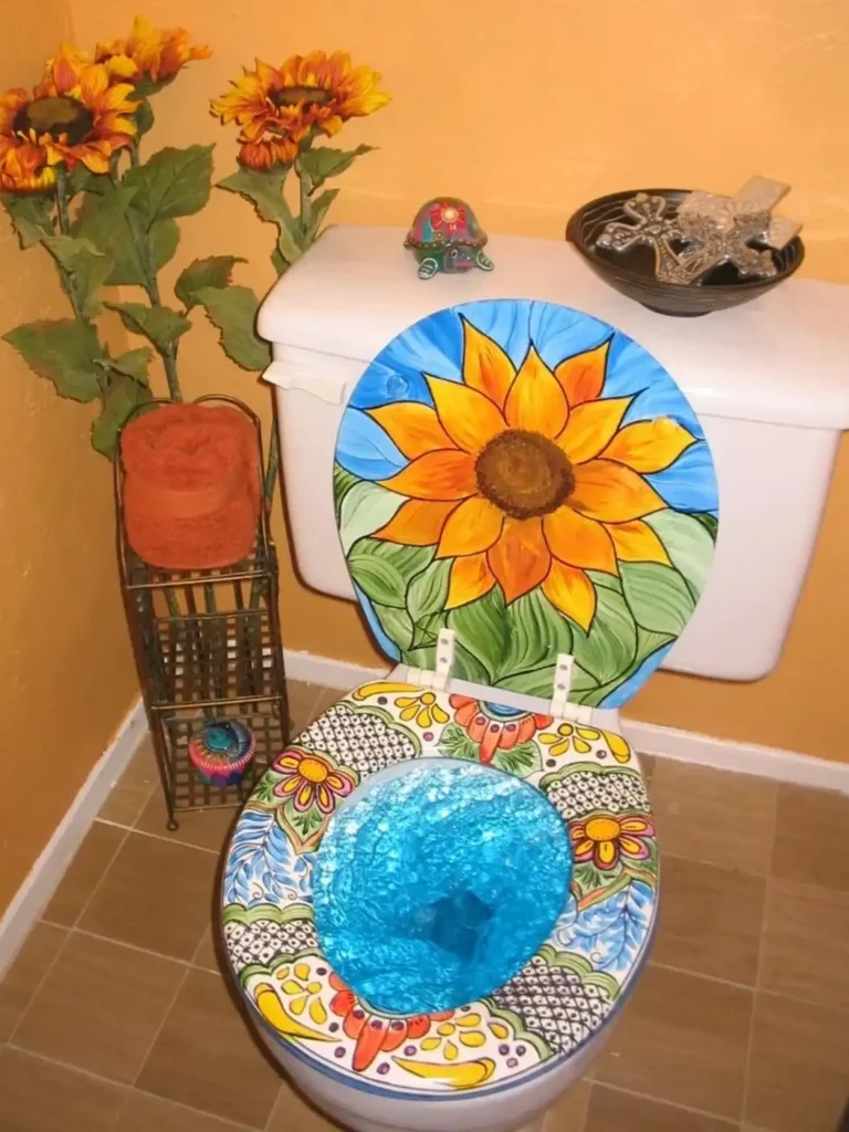 20 Intricate Mexican Toilet Designs Featuring Hand Painted Seats and Talavera Ceramic You Need to See smallhometours.com 6