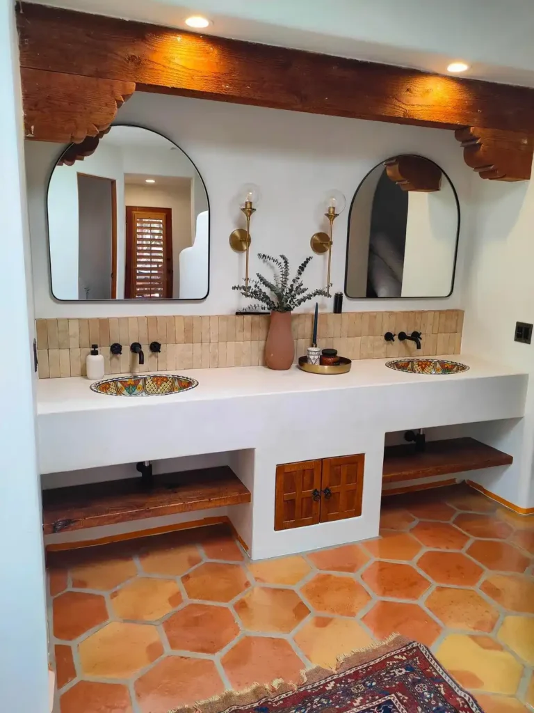 22 Old Mexican House Bathroom Design Ideas With Colorful Hand Painted Talavera Tiles You Need to See smallhometours.com 3 1