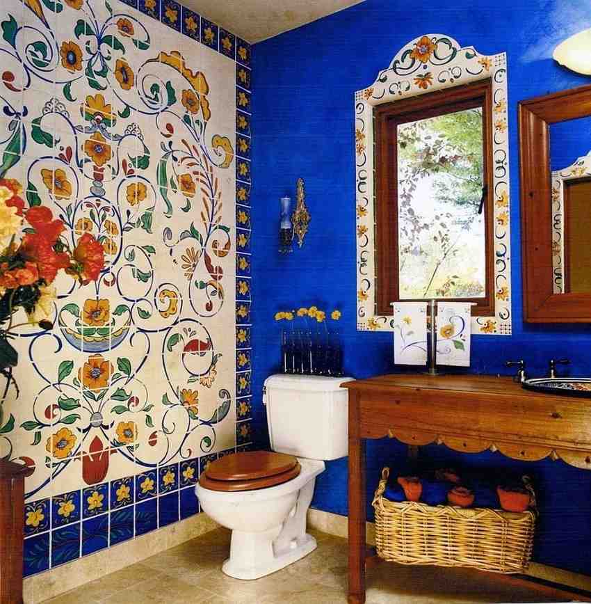 22 Old Mexican House Bathroom Design Ideas With Colorful Hand Painted Talavera Tiles You Need to See smallhometours.com 3