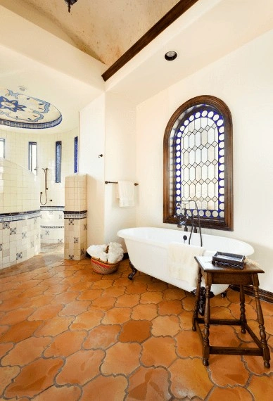 12 Spanish Style Primary Bathroom smallhometours.com 6