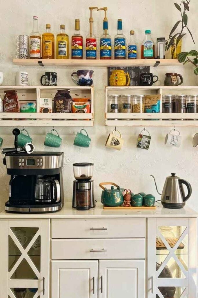 40 Coffee Bar Ideas for Small Spaces Stylish Space Saving Setups smallhometours.com 13 1
