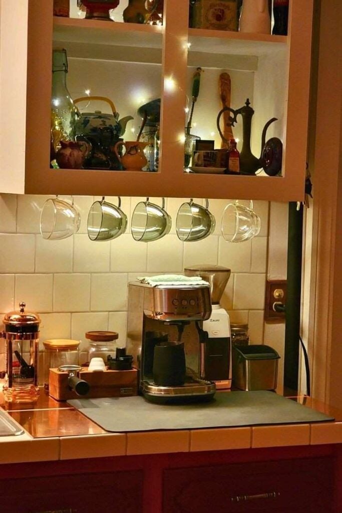 40 Coffee Bar Ideas for Small Spaces Stylish Space Saving Setups smallhometours.com 17 1