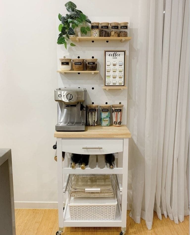 40 Coffee Bar Ideas for Small Spaces Stylish Space Saving Setups smallhometours.com 2