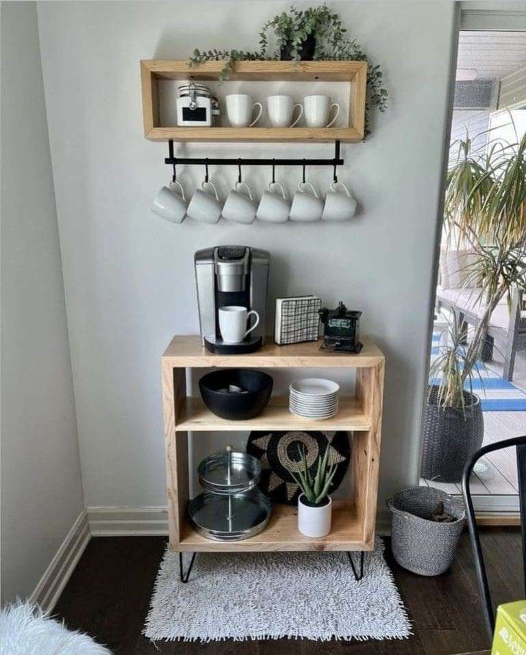 40 Coffee Bar Ideas for Small Spaces Stylish Space Saving Setups smallhometours.com 3