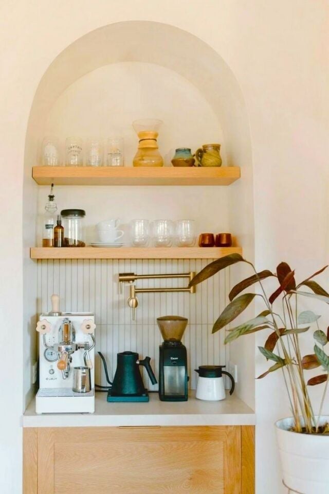 40 Coffee Bar Ideas for Small Spaces Stylish Space Saving Setups smallhometours.com 30 1