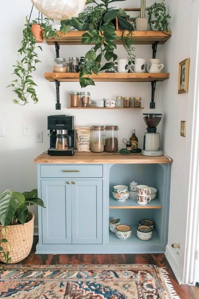 40 Coffee Bar Ideas for Small Spaces Stylish Space Saving Setups smallhometours.com 34 1
