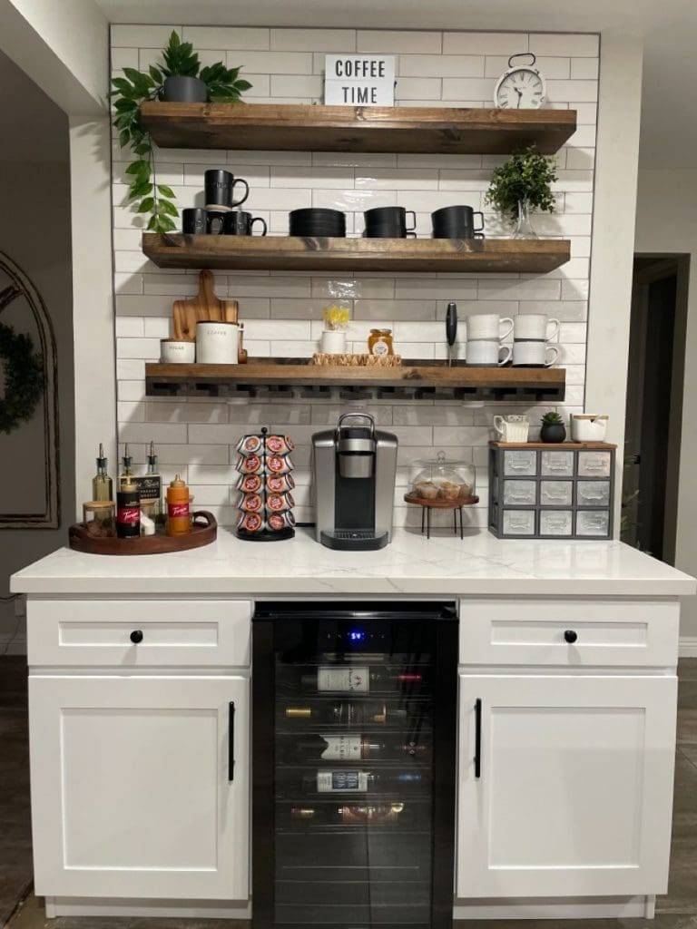40 Coffee Bar Ideas for Small Spaces Stylish Space Saving Setups smallhometours.com 4