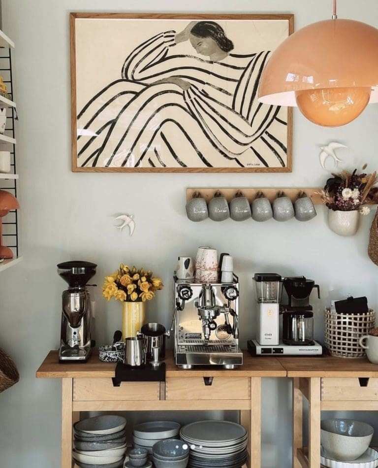 40 Coffee Bar Ideas for Small Spaces Stylish Space Saving Setups smallhometours.com 4