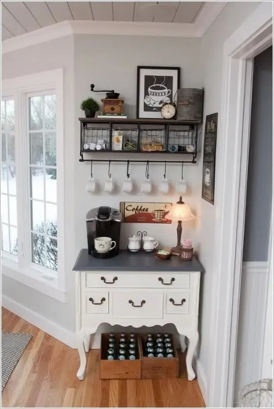 40 Coffee Bar Ideas for Small Spaces Stylish Space Saving Setups smallhometours.com 6
