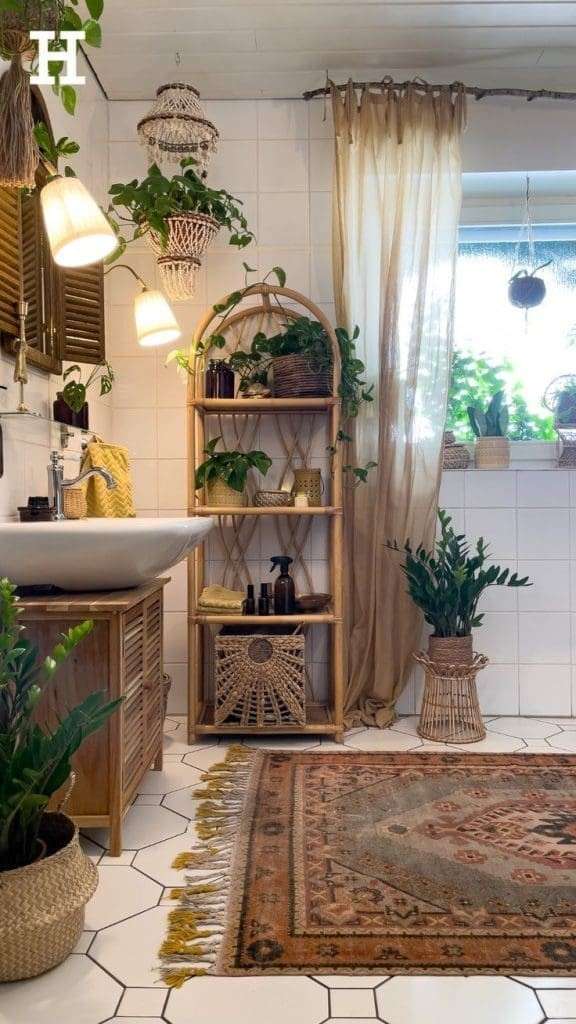 24 Boho Bathroom Ideas Create a Relaxed Soulful Space Youll Love smallhometours.com 2