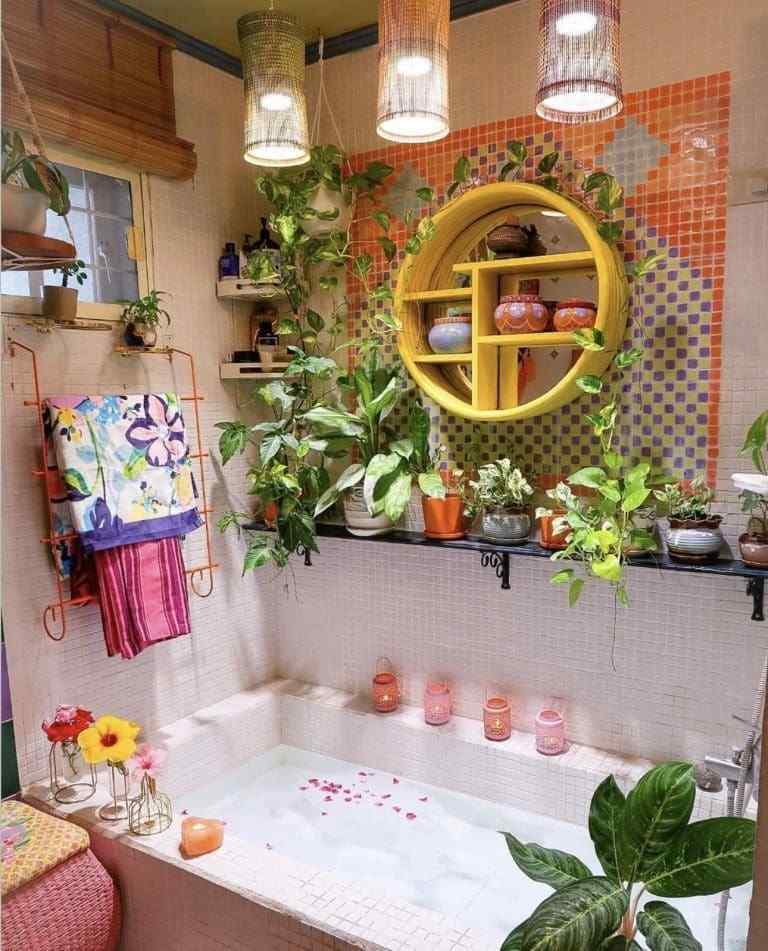 24 Boho Bathroom Ideas Create a Relaxed Soulful Space Youll Love smallhometours.com 2
