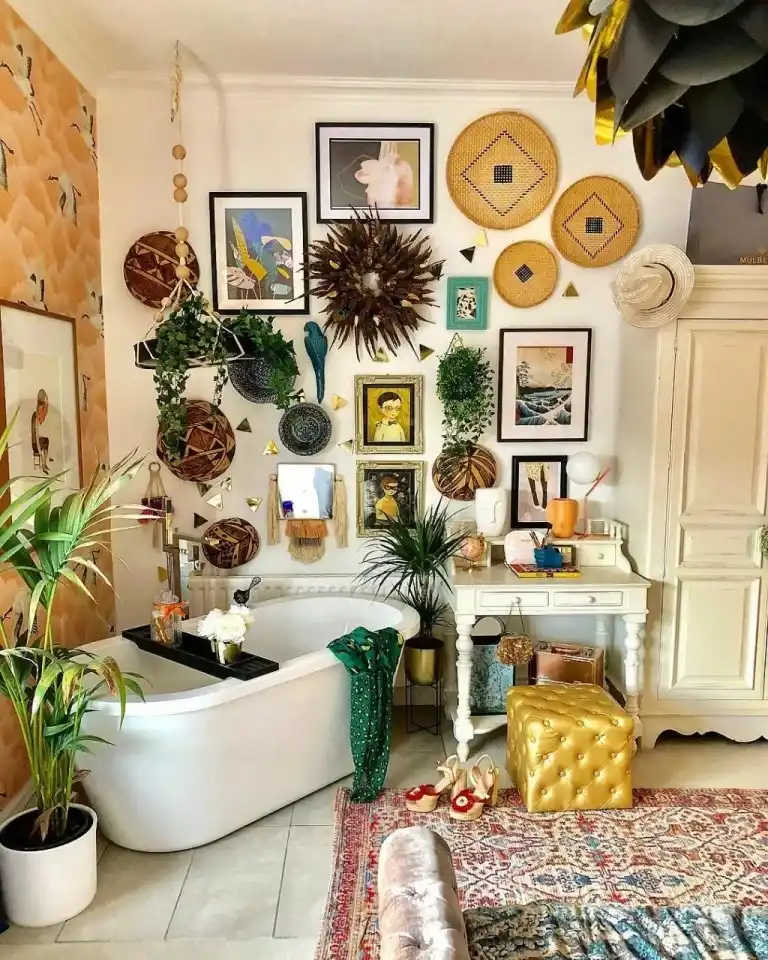 24 Boho Bathroom Ideas Create a Relaxed Soulful Space Youll Love smallhometours.com 2