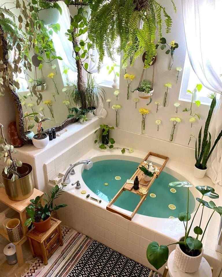 24 Boho Bathroom Ideas Create a Relaxed Soulful Space Youll Love smallhometours.com 6