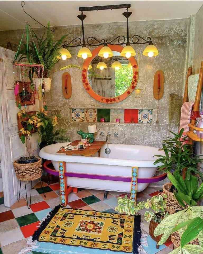 24 Boho Bathroom Ideas Create a Relaxed Soulful Space Youll Love smallhometours.com 6