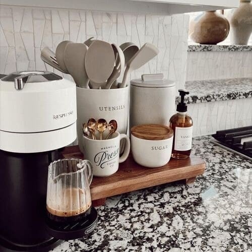 31 Stylish and Smart Ways Kitchen Counter Coffee Bar Ideas to Elevate Your Space smallhometours.com 5