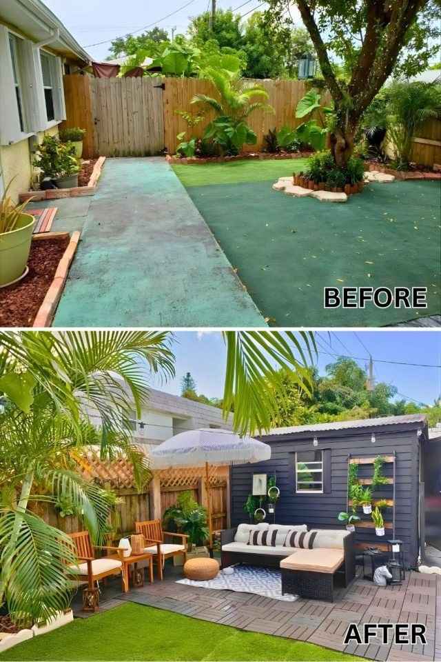 15 Patio Before and After Backyard Makeover That Completely Transforms Outdoor Living smallhometours.com 26