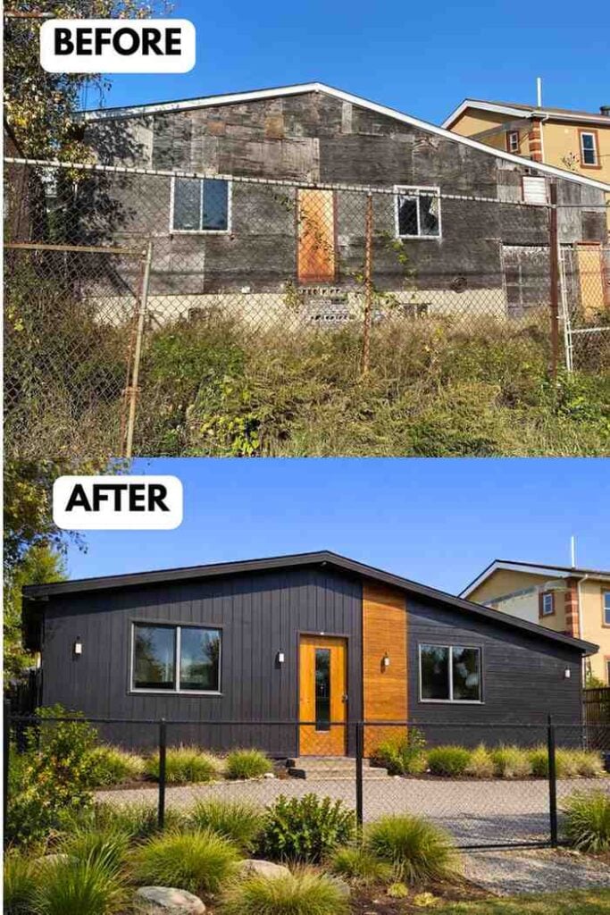25 Bungalow Exterior Makeover Before and After Transformations That Look Incredible smallhometours.com 12