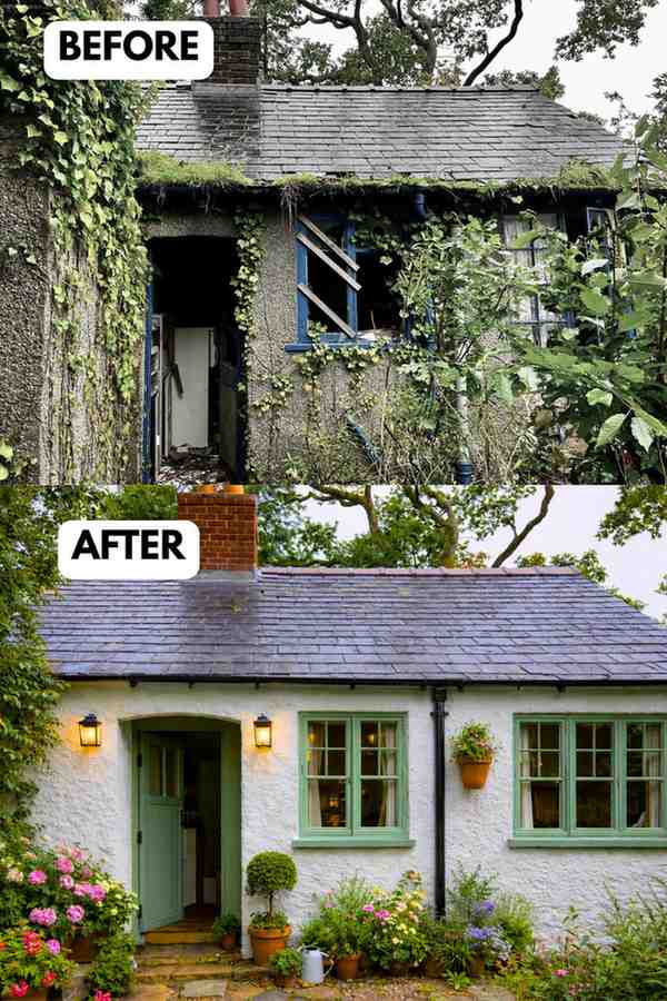 25 Bungalow Exterior Makeover Before and After Transformations That Look Incredible smallhometours.com 13