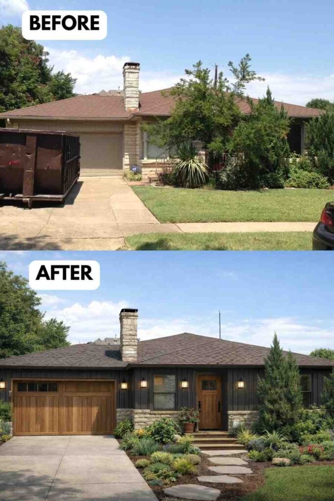 25 Bungalow Exterior Makeover Before and After Transformations That Look Incredible smallhometours.com 20