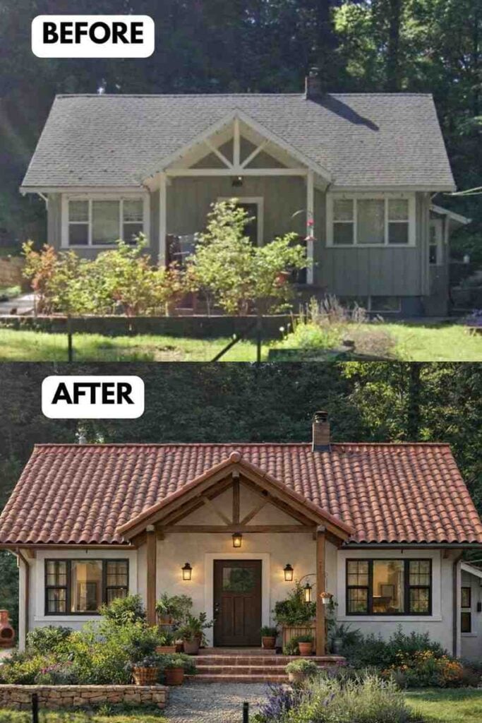 25 Bungalow Exterior Makeover Before and After Transformations That Look Incredible smallhometours.com 21
