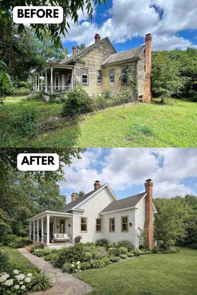25 Bungalow Exterior Makeover Before and After Transformations That Look Incredible smallhometours.com 25