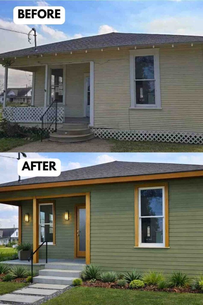 25 Bungalow Exterior Makeover Before and After Transformations That Look Incredible smallhometours.com 26