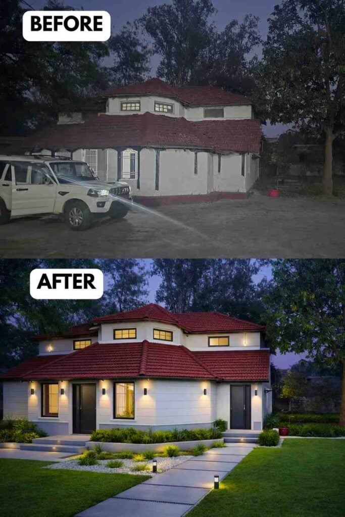 25 Bungalow Exterior Makeover Before and After Transformations That Look Incredible smallhometours.com 9