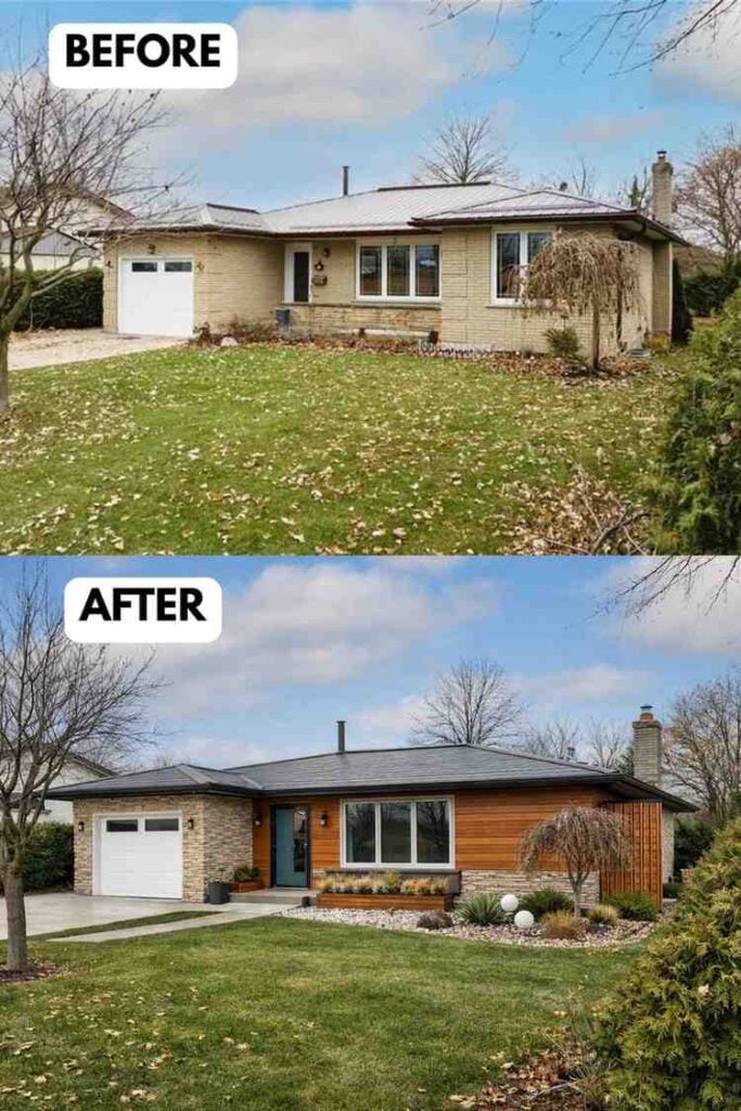 25 Bungalow Exterior Makeover Before and After Transformations That Look Incredible smallhometours.com